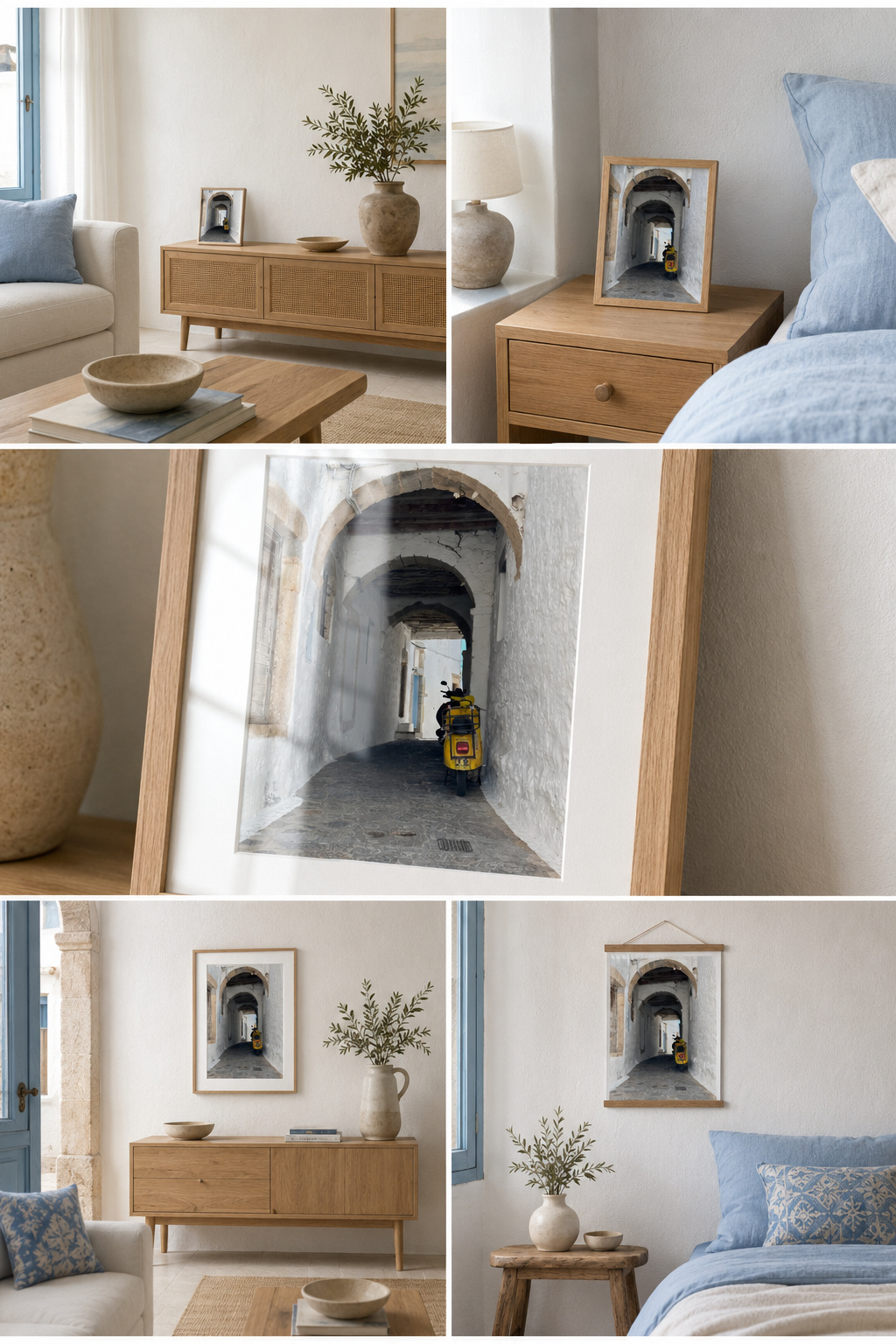 Gelbe Vespa – Kunstdruckfotografie Griechische Insel
